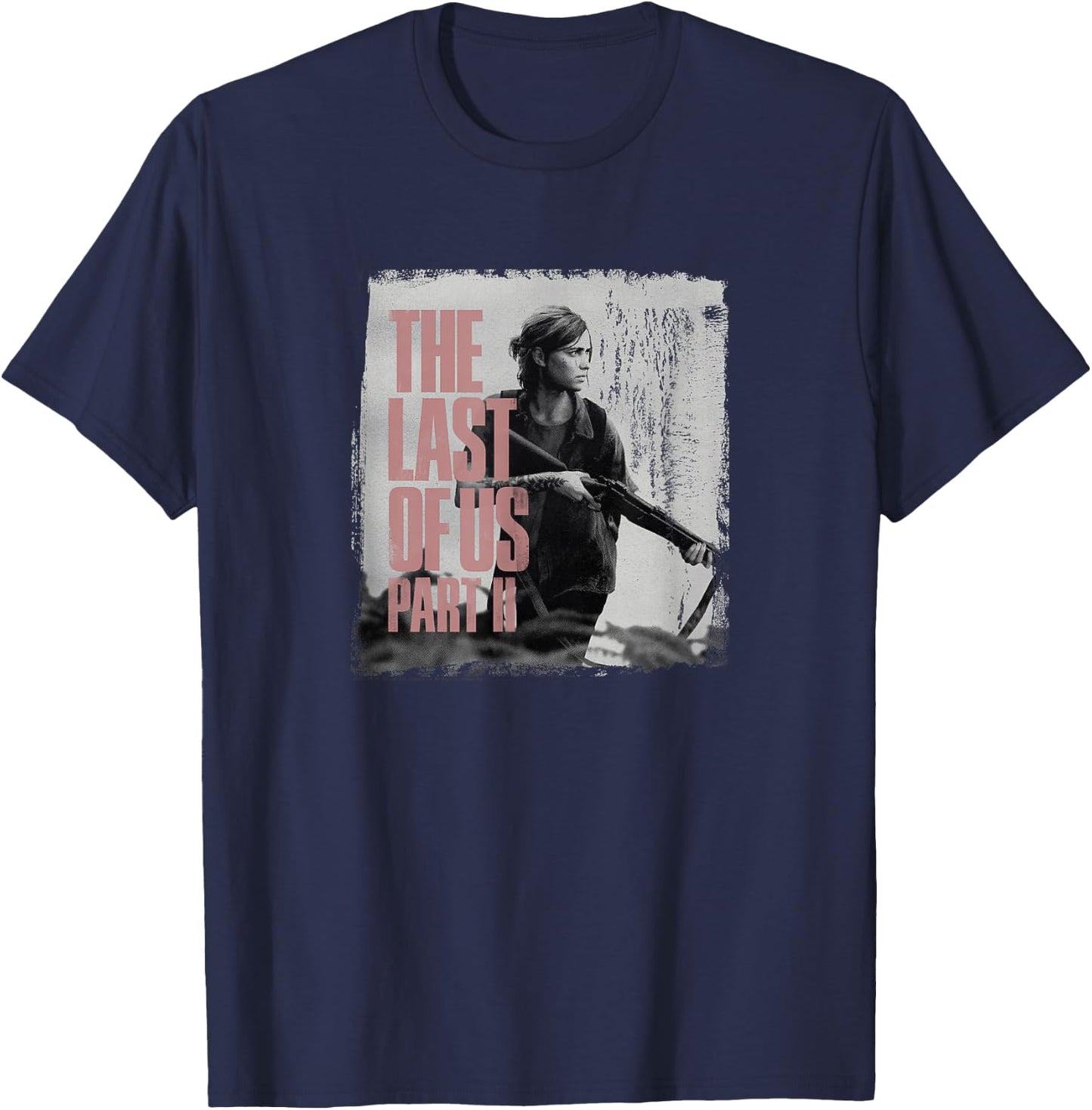 The Last of Us" Ellie & Rifle - Black, Classic Fit, Adult, Short Sleeve T-Shirt - T-Shirt | Navy