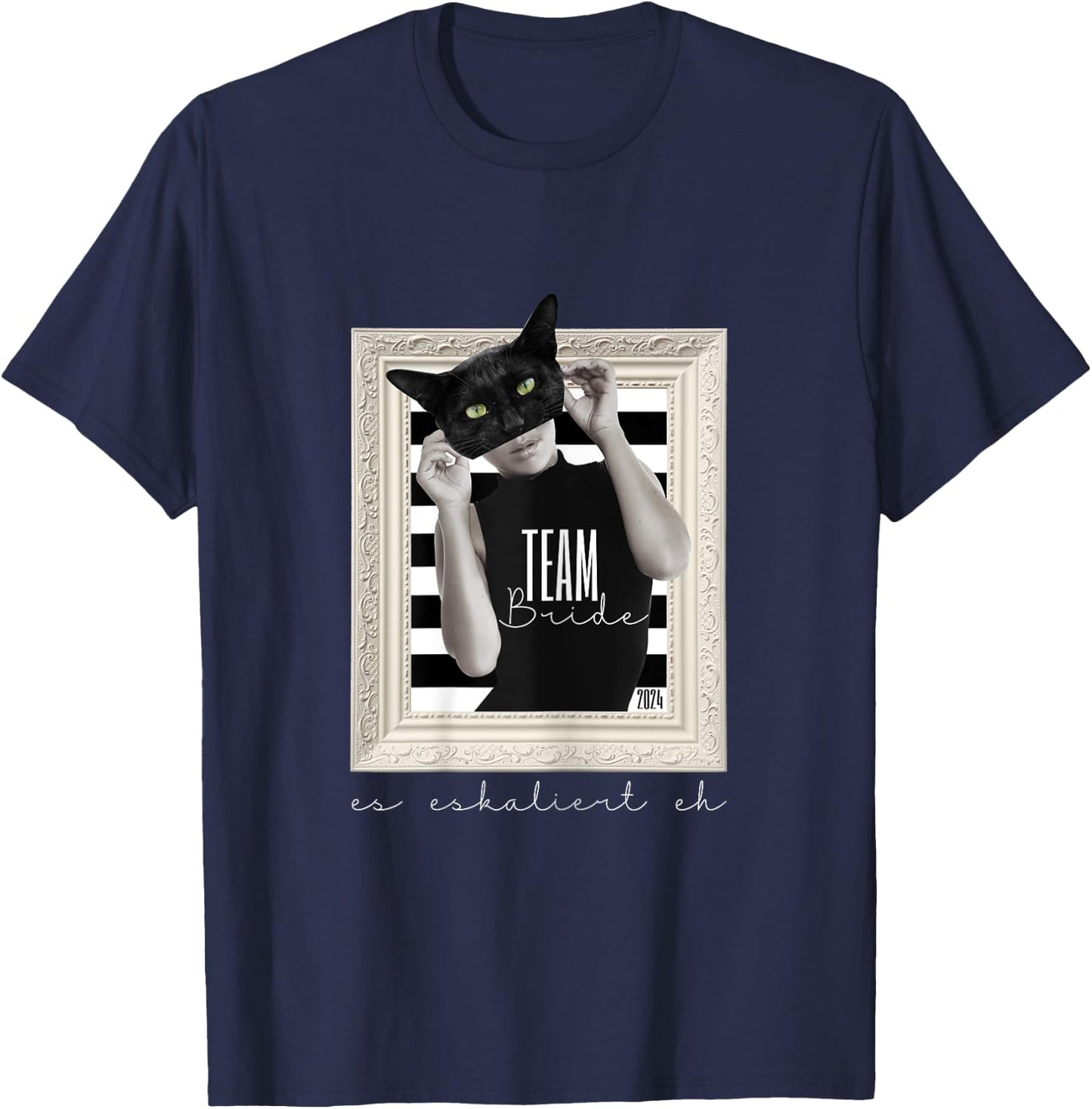 Schärpe Team Bride Katze elegant Junggesellenabschied Frauen T-Shirt - T-Shirt | Navy