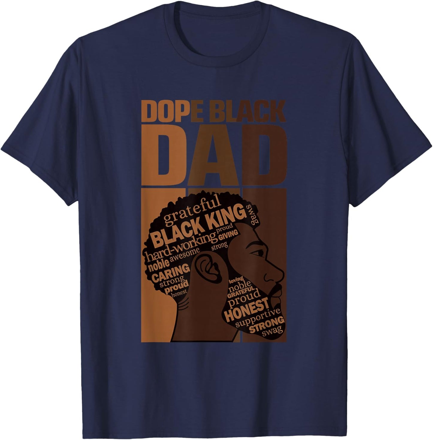 Fathers Day Dope Black Dad African American Pride Father Men T-Shirt - T-Shirt | Navy