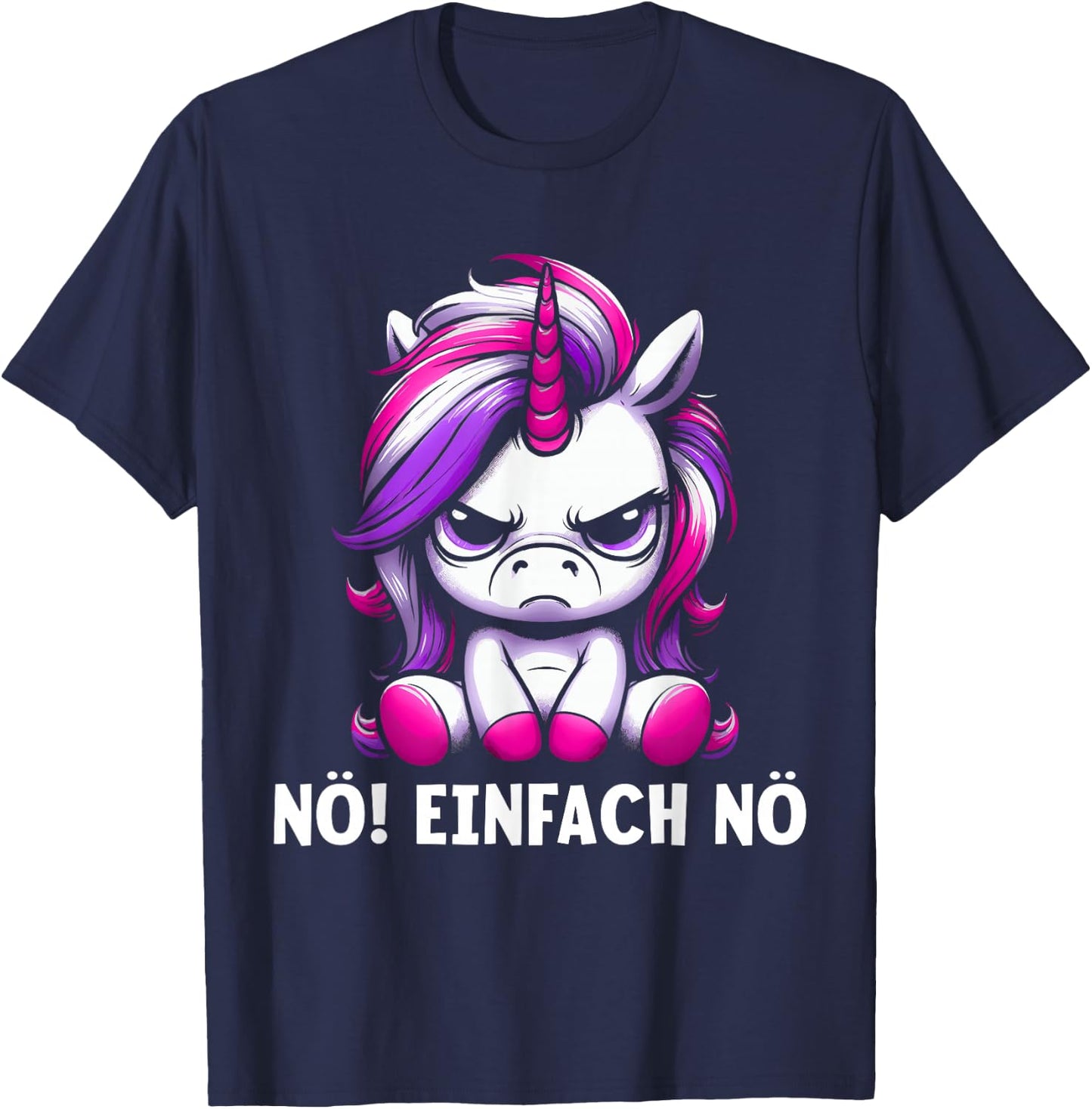 Lustiges Einhorn Nö Einfach Nö Sarkastischer Spruch T-Shirt - T-Shirt | Navy