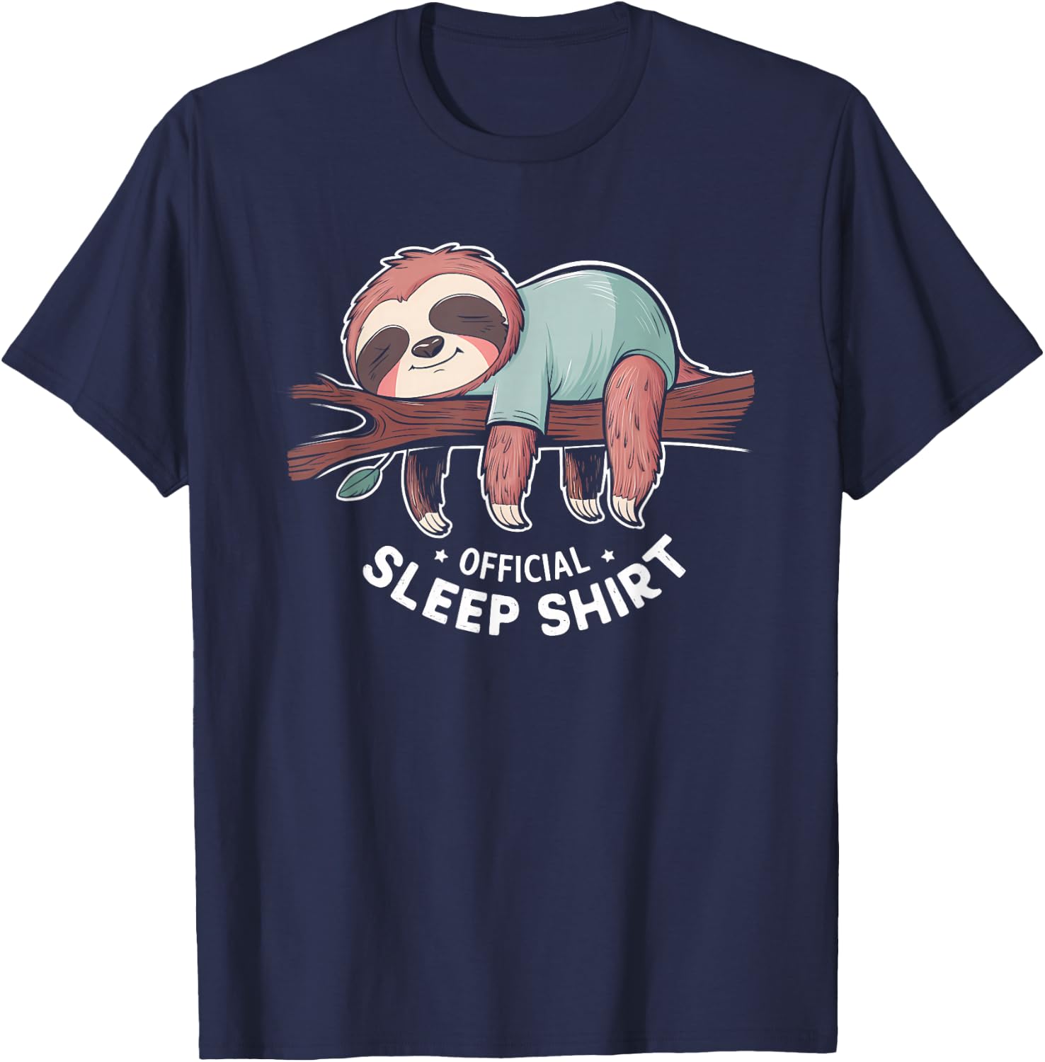 Official Sleep Shirt Sloth Pajamas Nightgown T-Shirt - T-Shirt | Navy