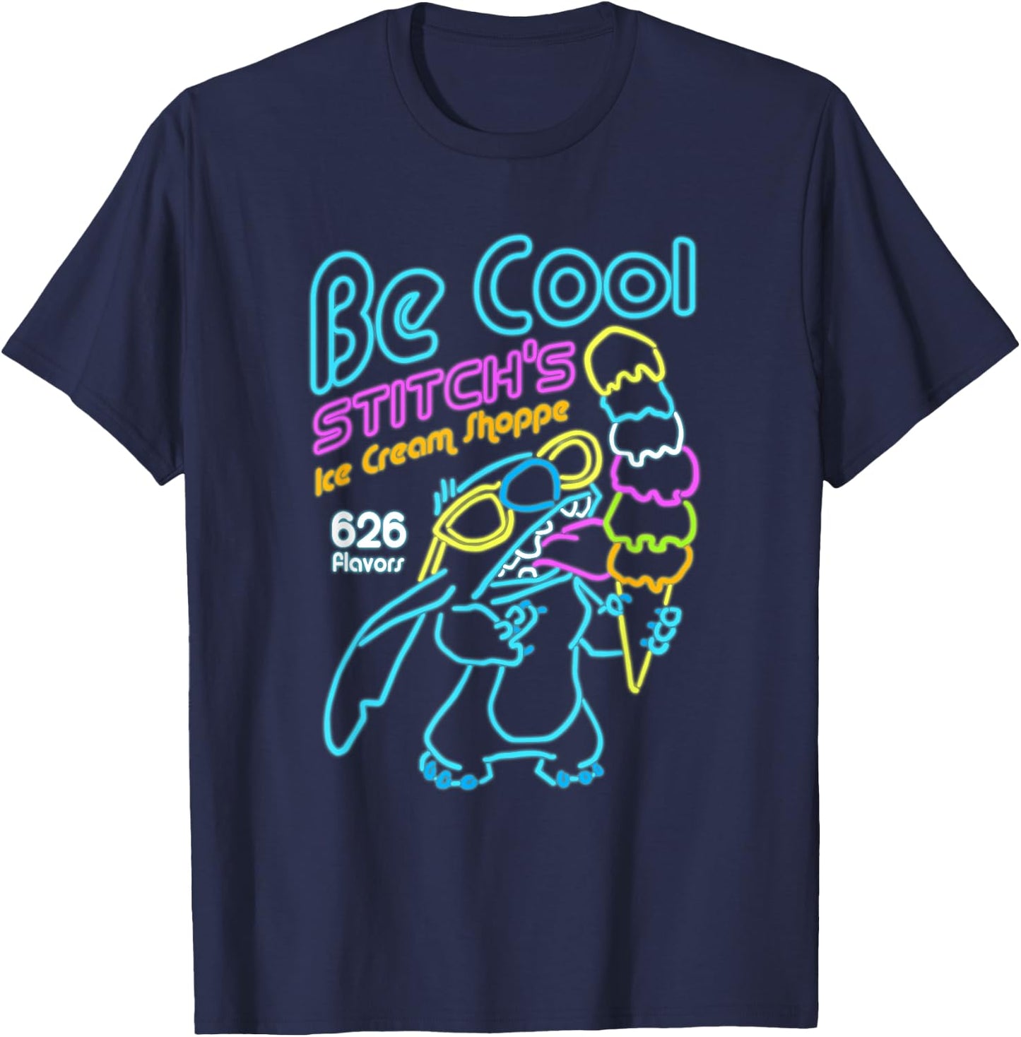 Disney Lilo & Stitch Be Cool Stitch's Ice Cream Shoppe T-Shirt - T-Shirt | Navy