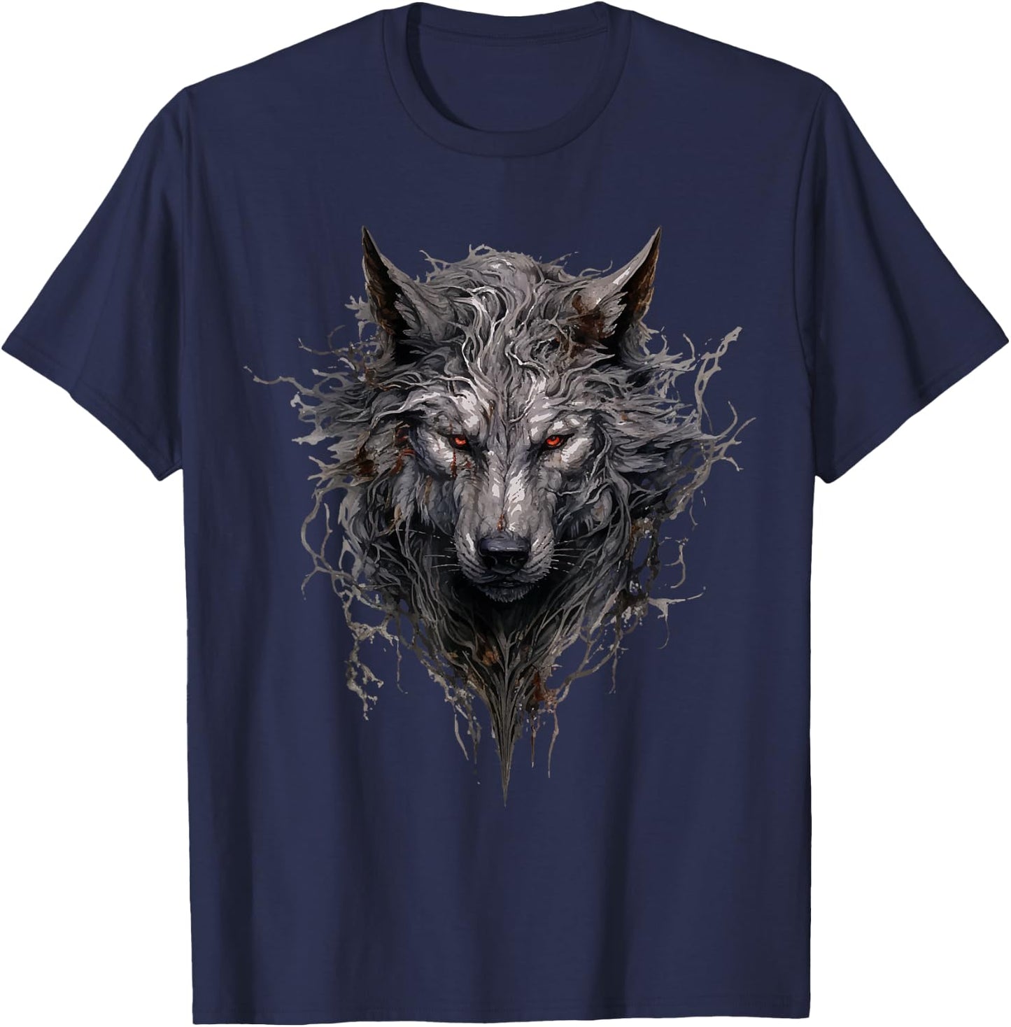 Wolf Viking Wolf Gift Odins Wolves Valhalla , black T-Shirt - T-Shirt | Navy