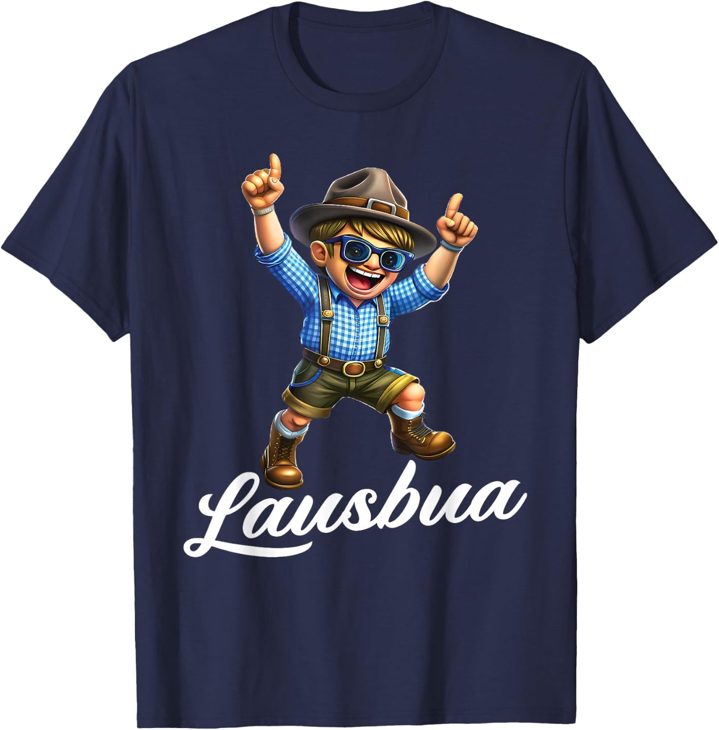 Extremely Cool Lausbua Boys' Costume , black T-Shirt - T-Shirt | Navy