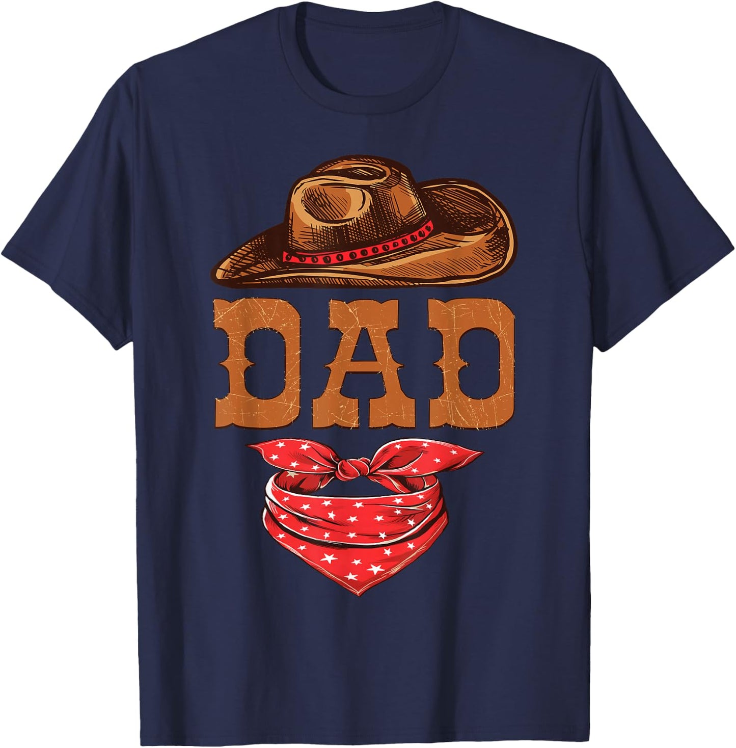 Dad Western Birthday Cowboy Cowgirl Family Matching T-Shirt - T-Shirt | Navy