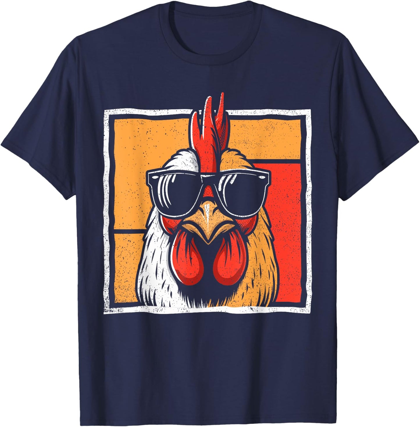 Chicken Vintage Funny rooster Farmer Chickens Fathers Day T-Shirt - T-Shirt | Navy