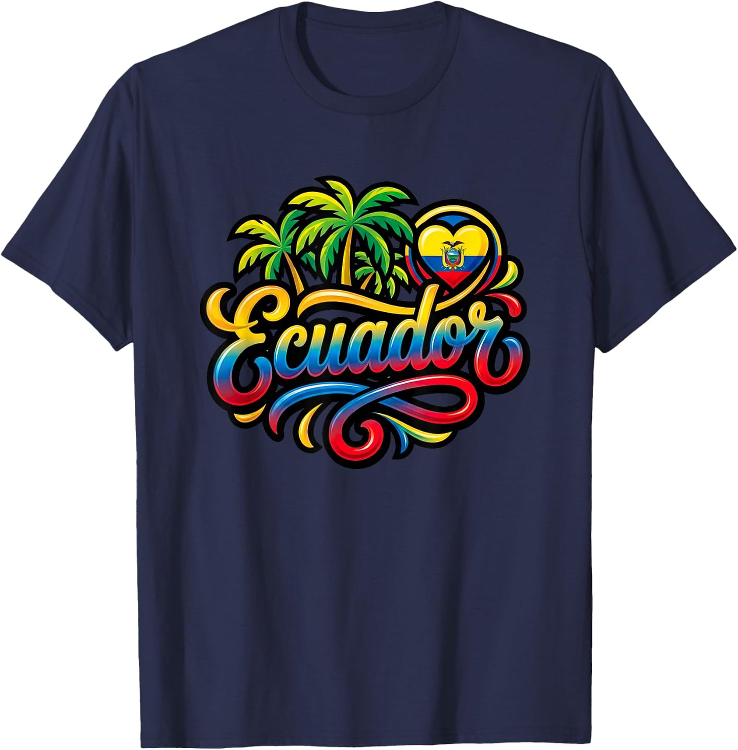 Ecuador Souvenir Ecuadorian Travel Ecuatoriano Graphic T-Shirt - T-Shirt | Navy