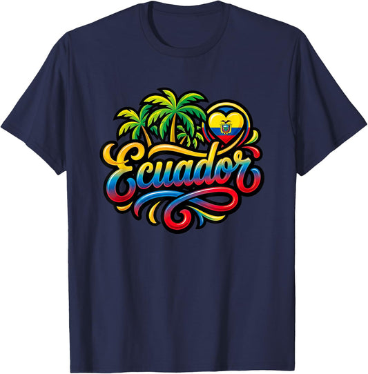 Ecuador Souvenir Ecuadorian Travel Ecuatoriano Graphic T-Shirt - T-Shirt | Navy