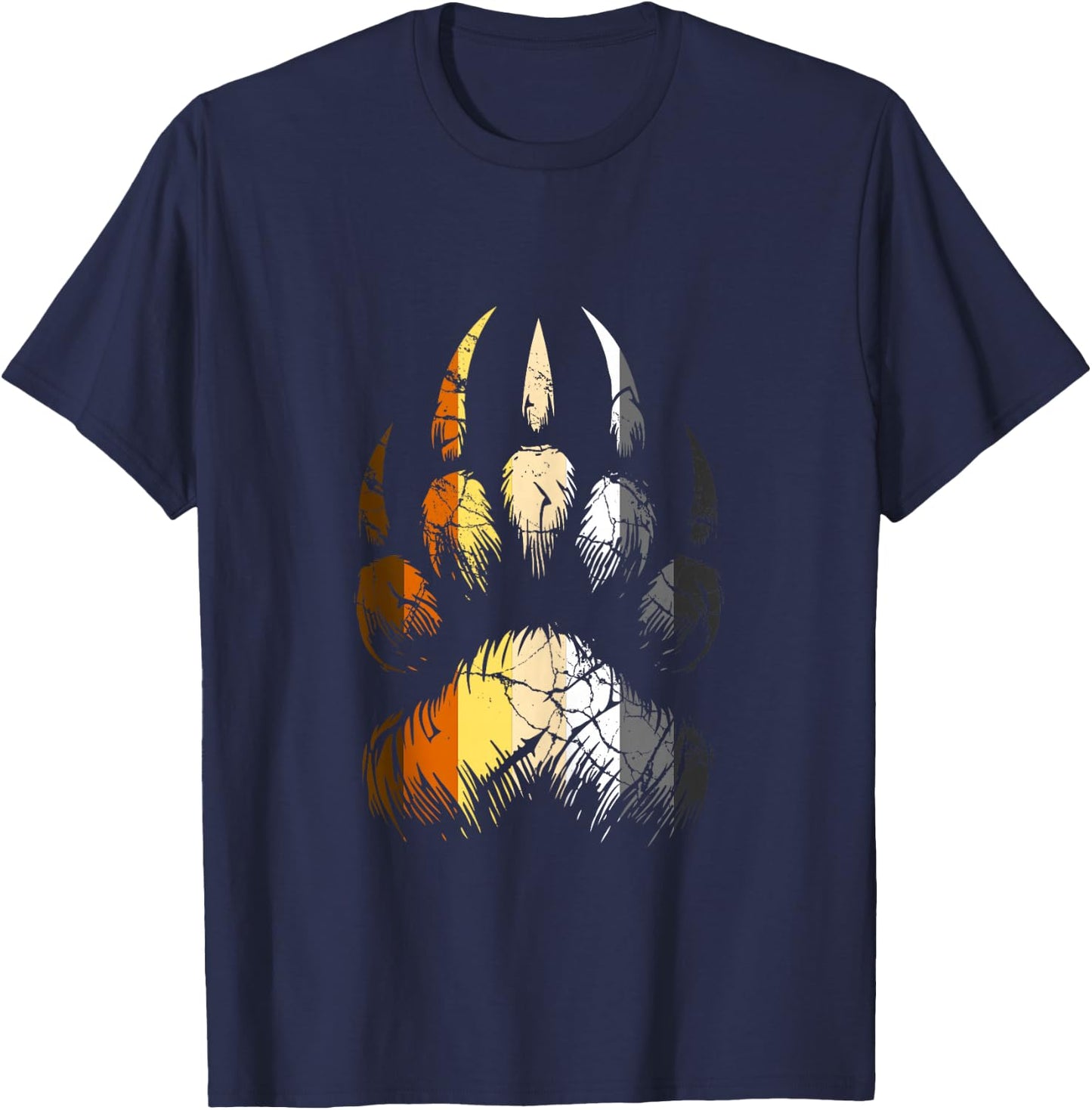 Bear Pride Paw Print Gay Men LGBT Bear Flag T-Shirt - T-Shirt | Navy