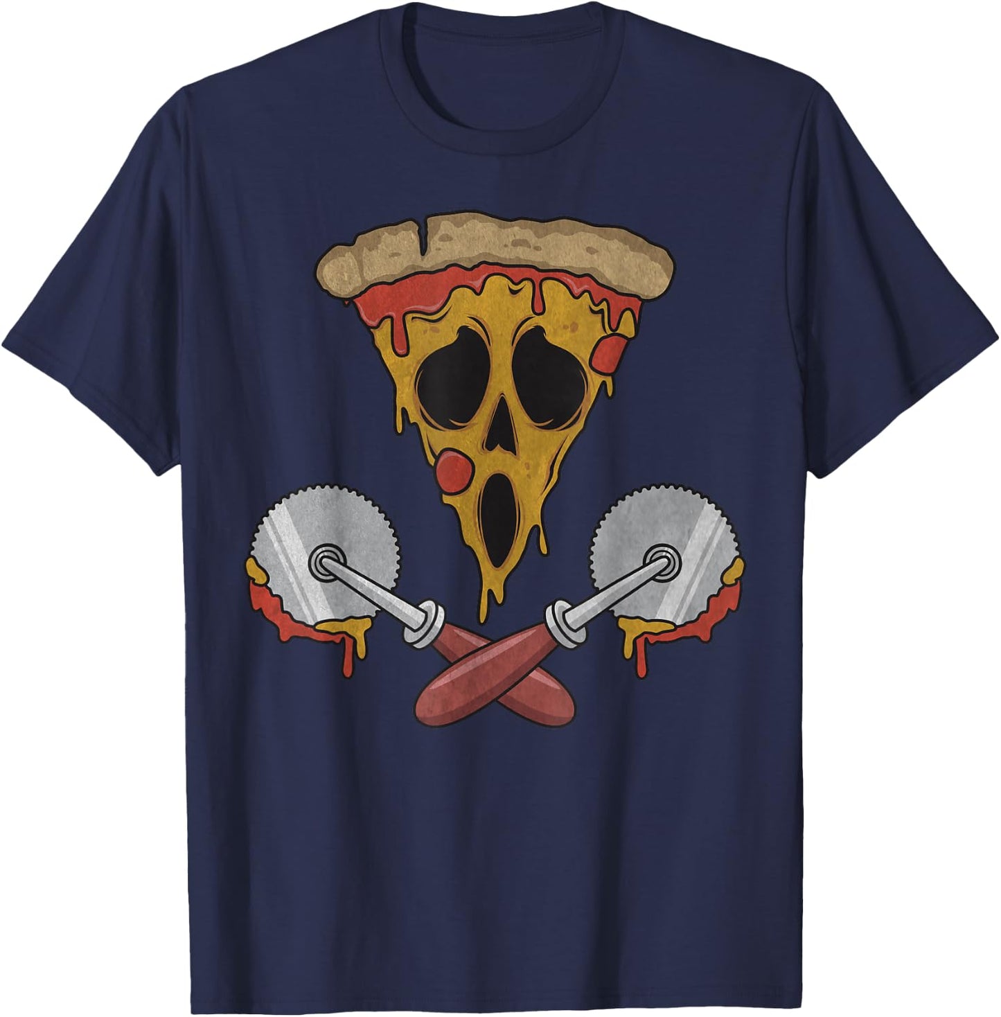 Funny Pizza Design Women Pizza Themed Pizza Lover T-Shirt - T-Shirt | Navy