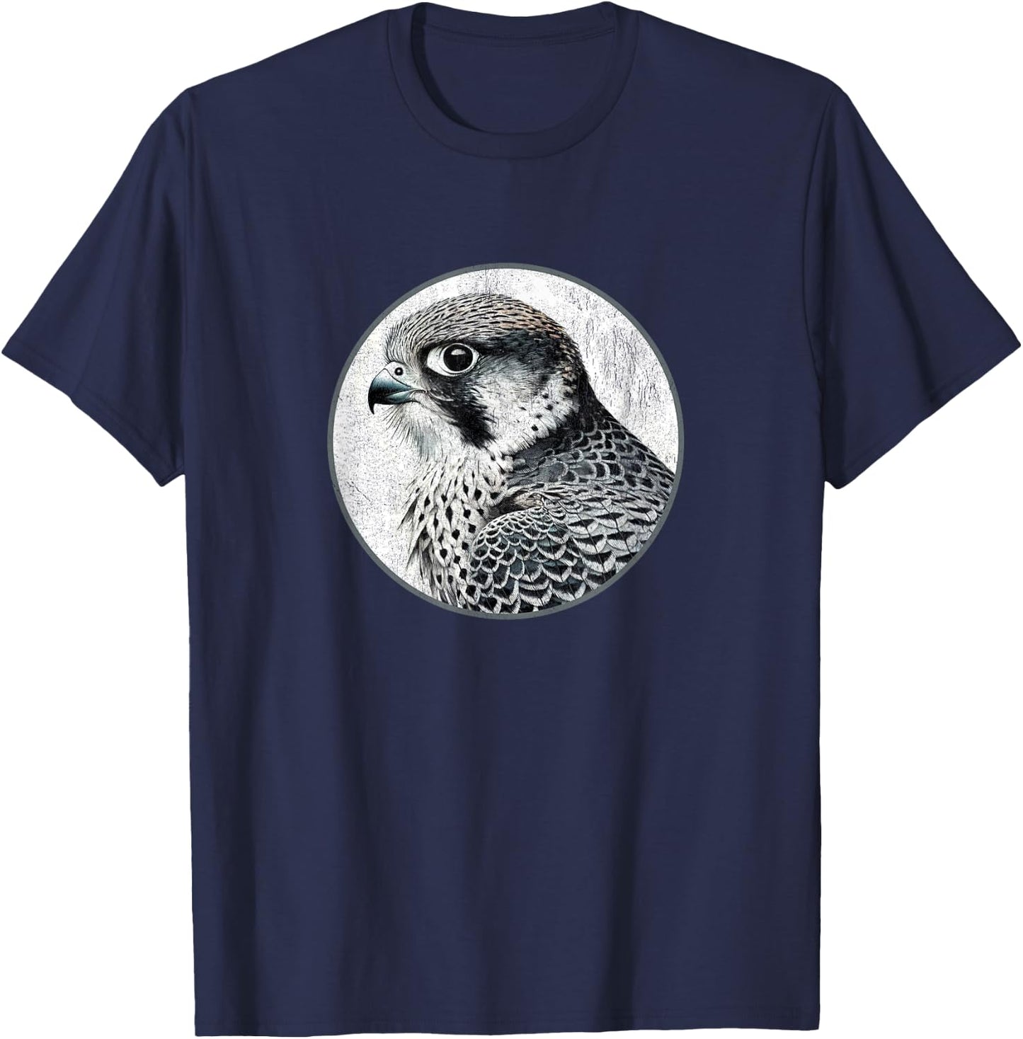 Colorful Retro Peregrine Falcon Design by Bird Fan T-Shirt - T-Shirt | Navy
