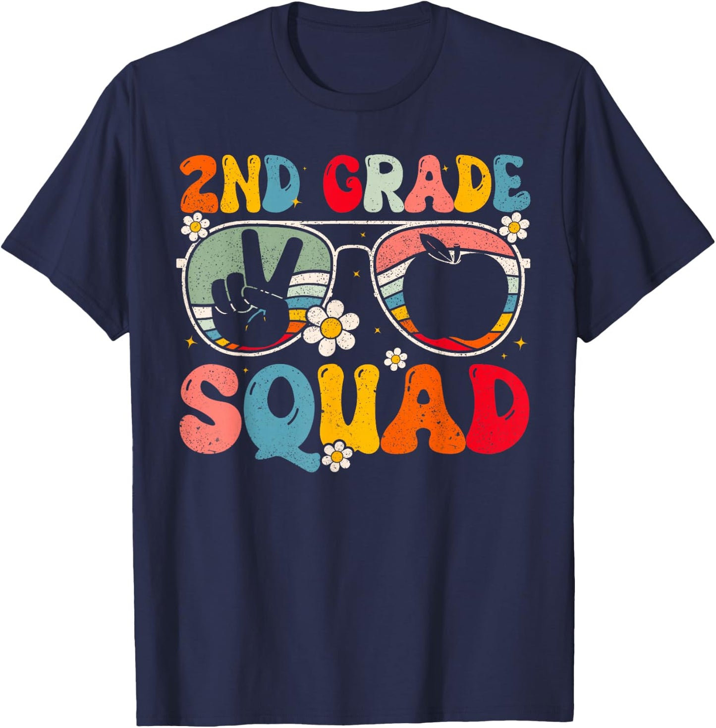 2nd Grade Squad Second Grade Teacher Student Back To School T-Shirt - T-Shirt | Navy