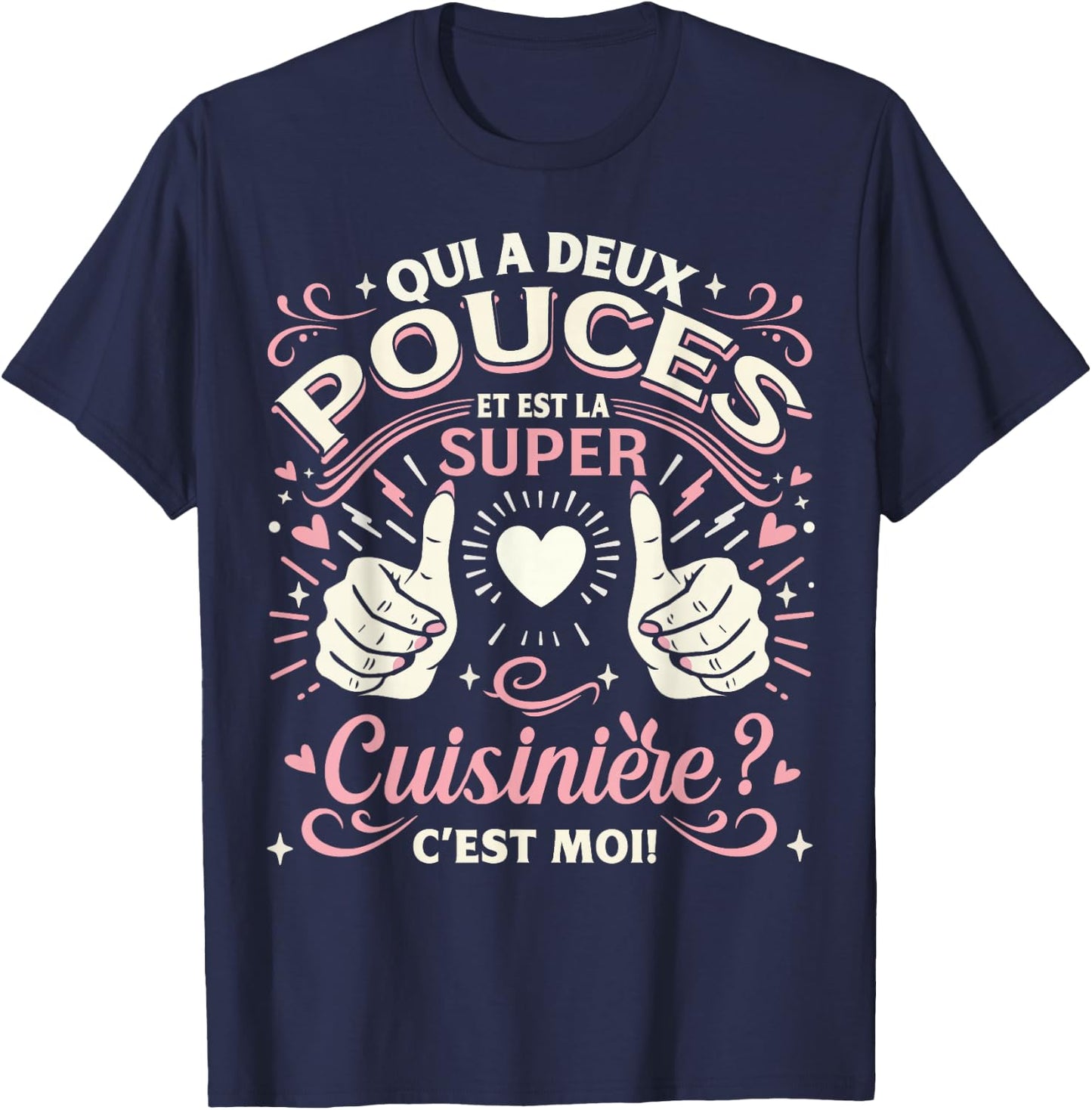 A Super Cooker Gift Woman Cook , Black, S T-Shirt - T-Shirt | Navy