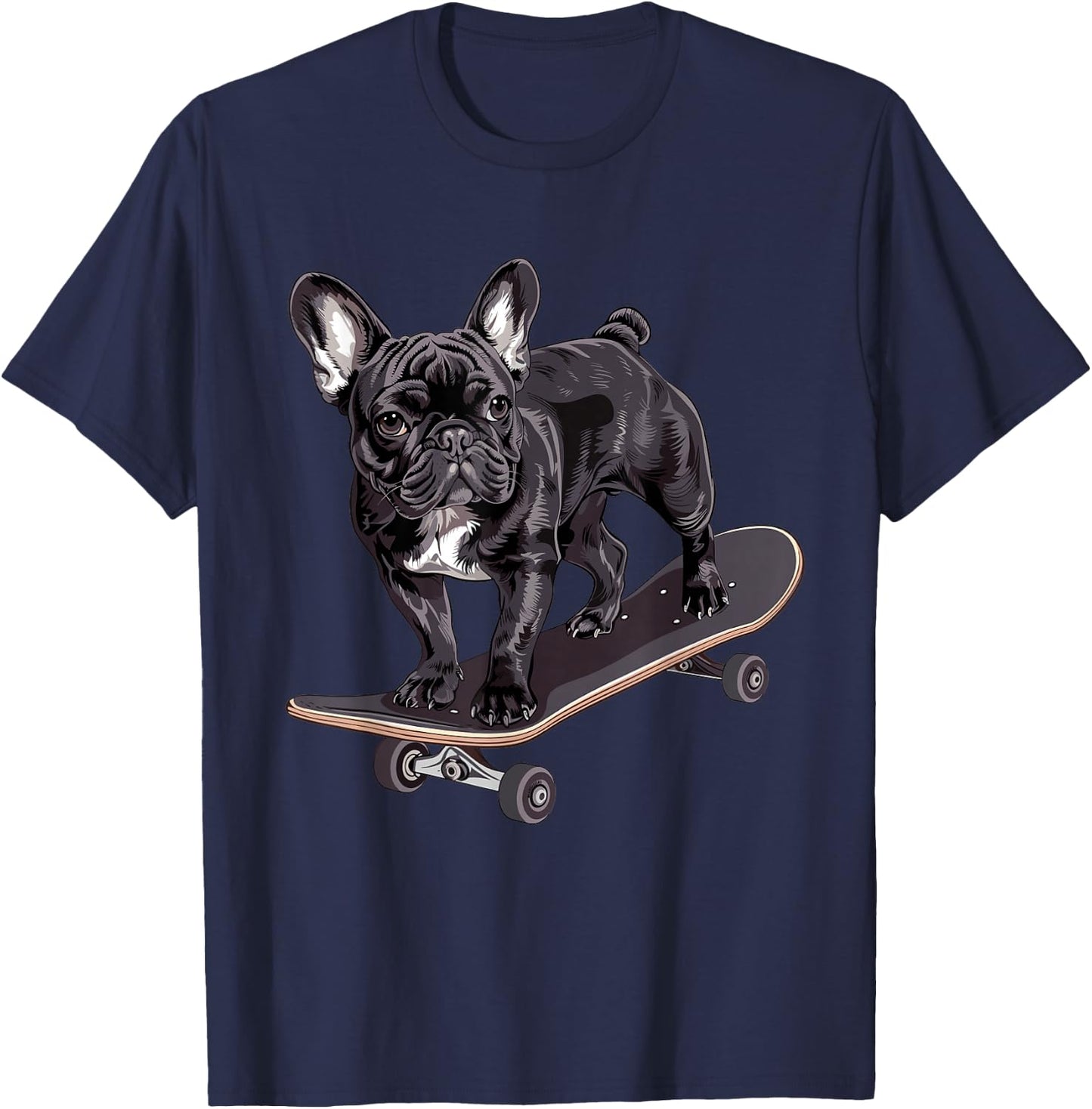 French Bulldog skateboard T-Shirt - T-Shirt | Navy
