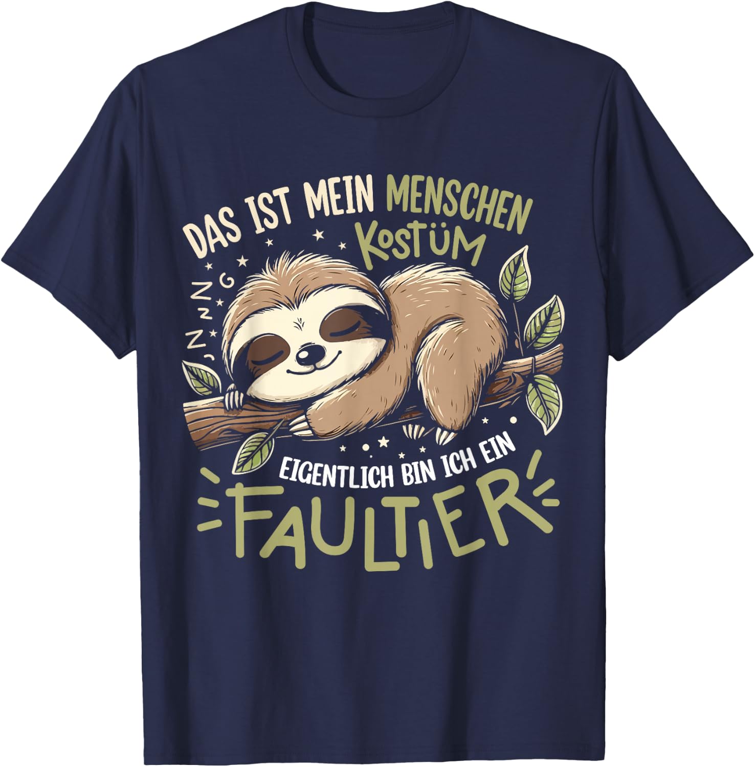 People Costume Actually Sloth for Carnival Fancy Dress , black T-Shirt - T-Shirt | Navy