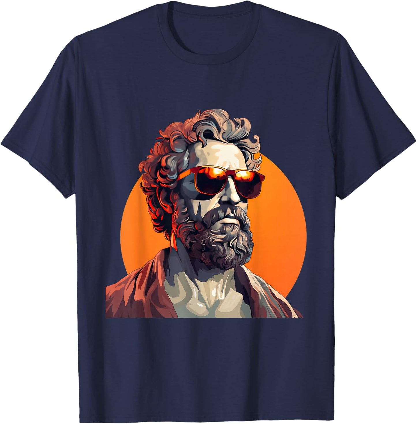Marcus Aurelius mit Sonnenbrille T-Shirt - T-Shirt | Navy