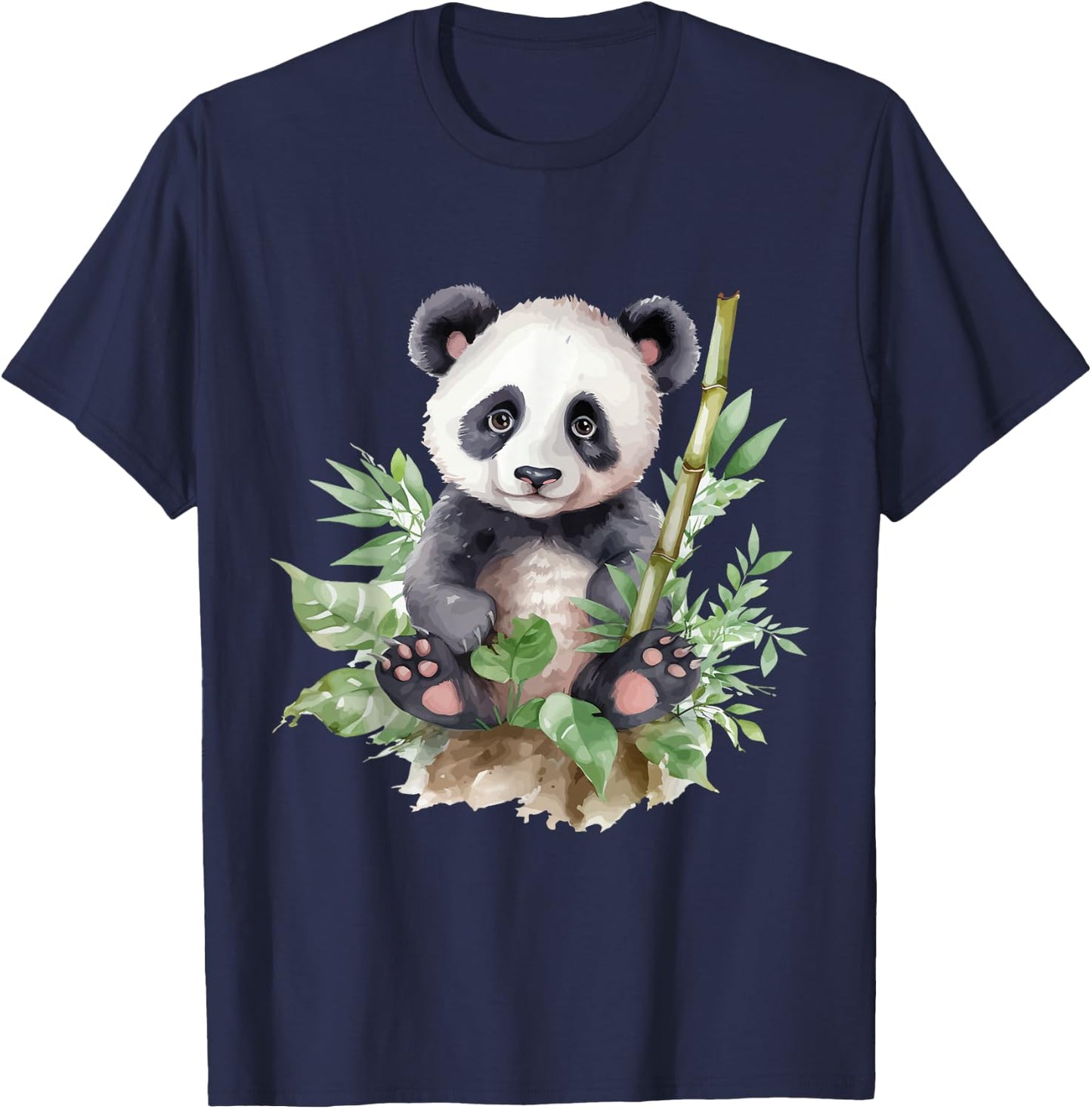 Watercolor Panda T-Shirt - T-Shirt | Navy