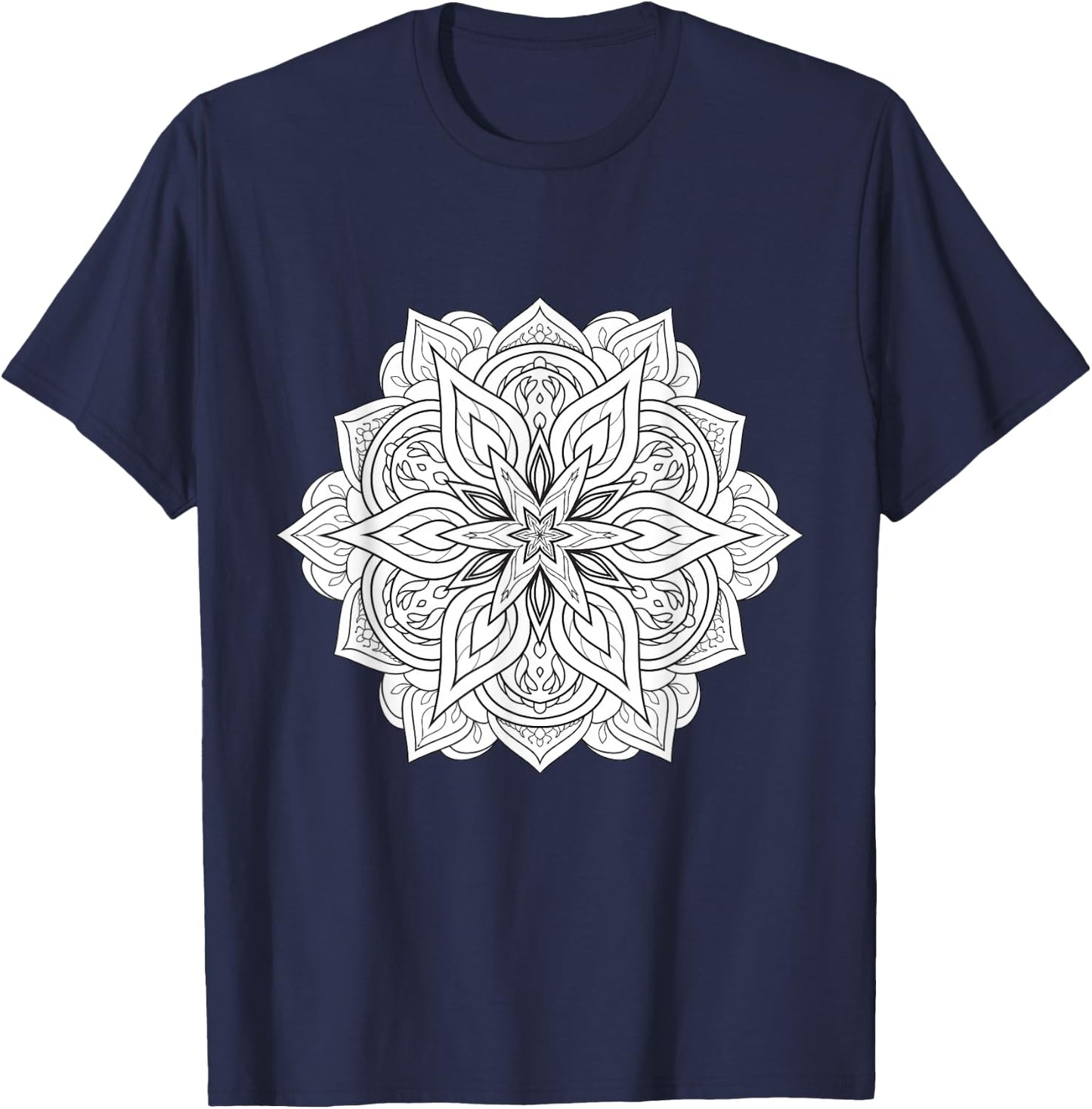 Mandala Zum Ausmalen Malen Geschenk Yoga T-Shirt - T-Shirt | Navy
