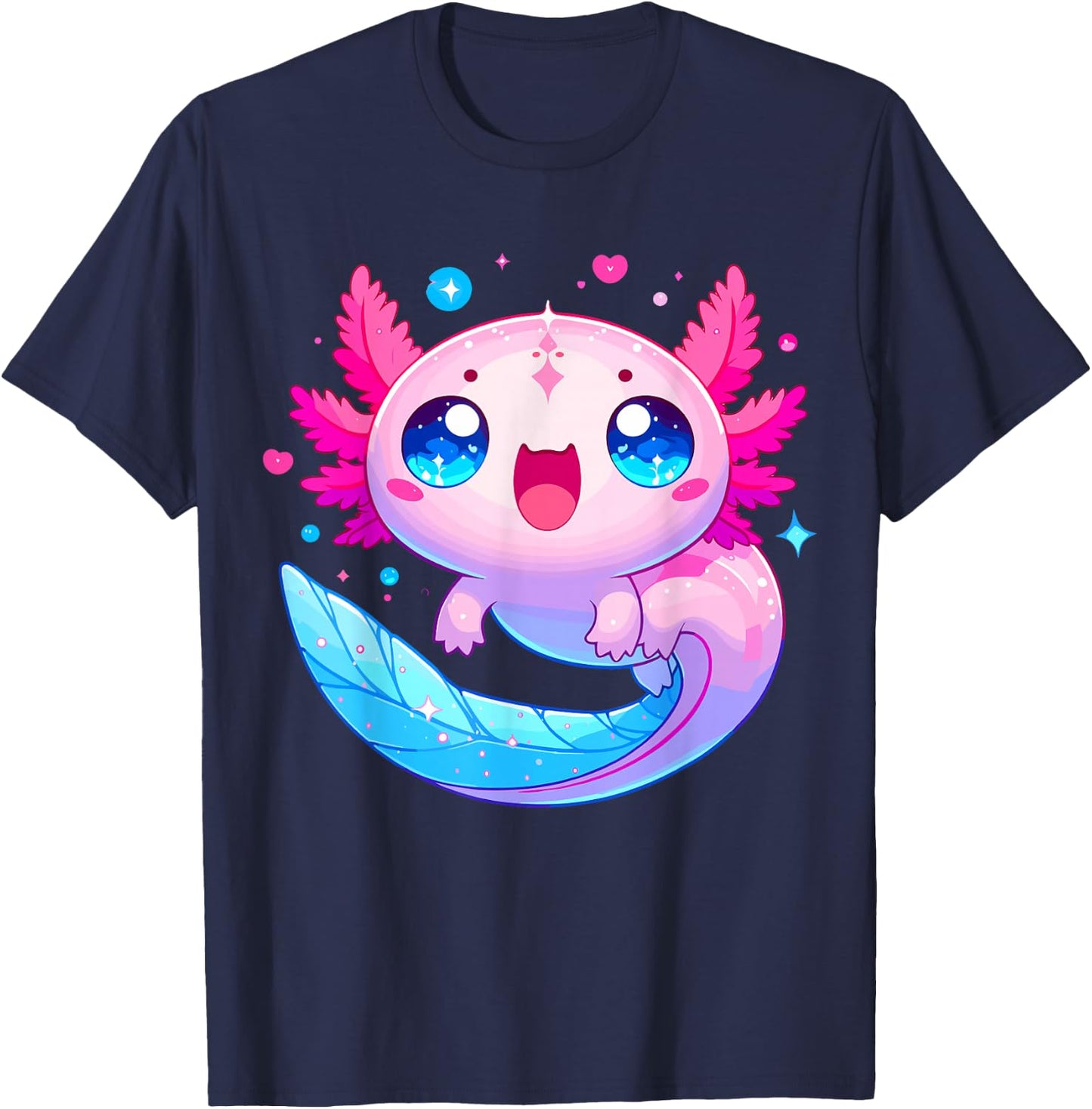 Cute Axolotl T-Shirt - T-Shirt | Navy