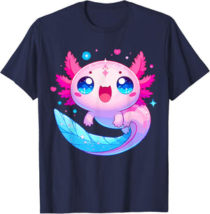 Cute Axolotl T-Shirt - T-Shirt | Navy