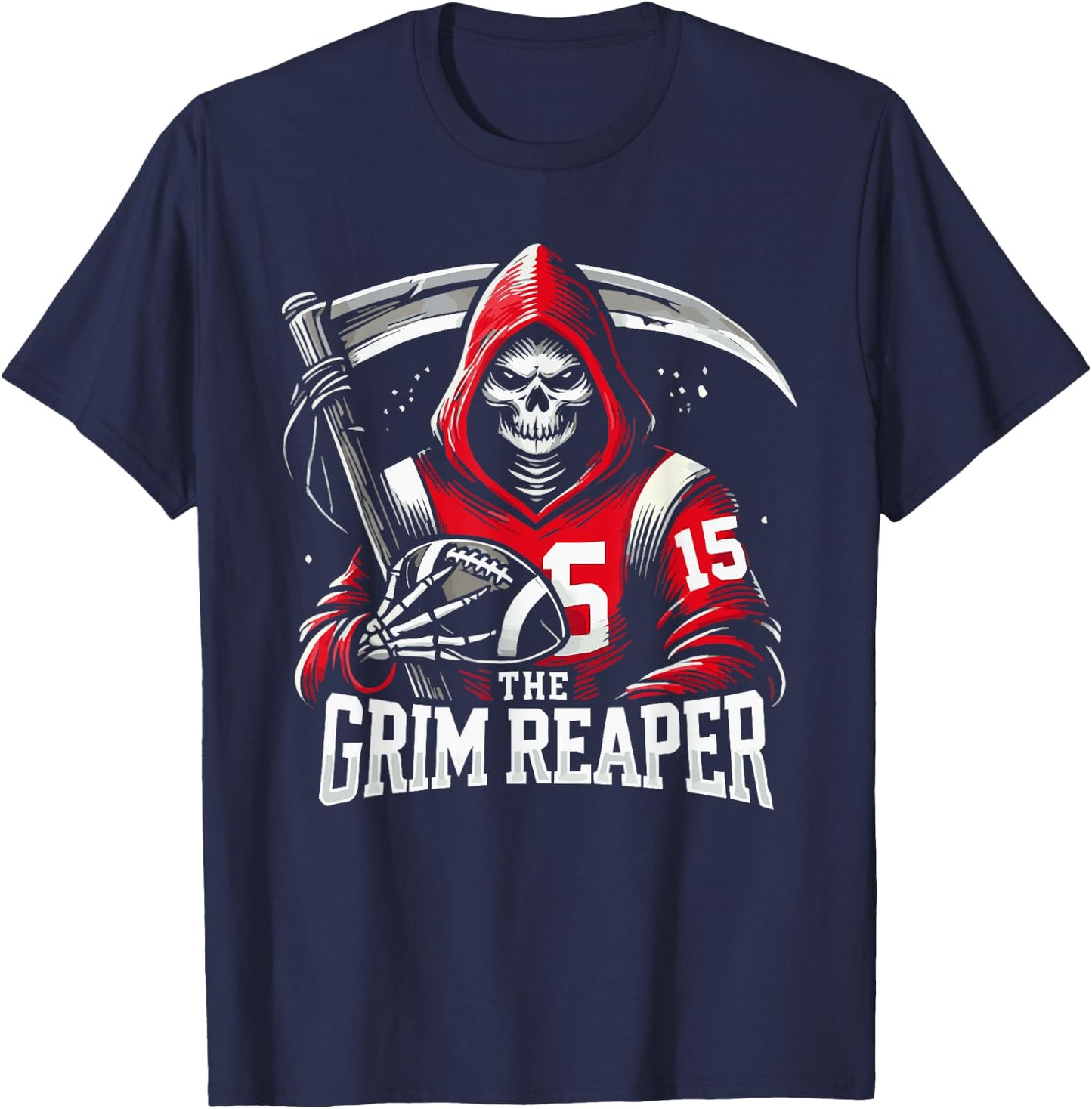 The Grim Reaper Football Player 15 T-Shirt - T-Shirt | Navy