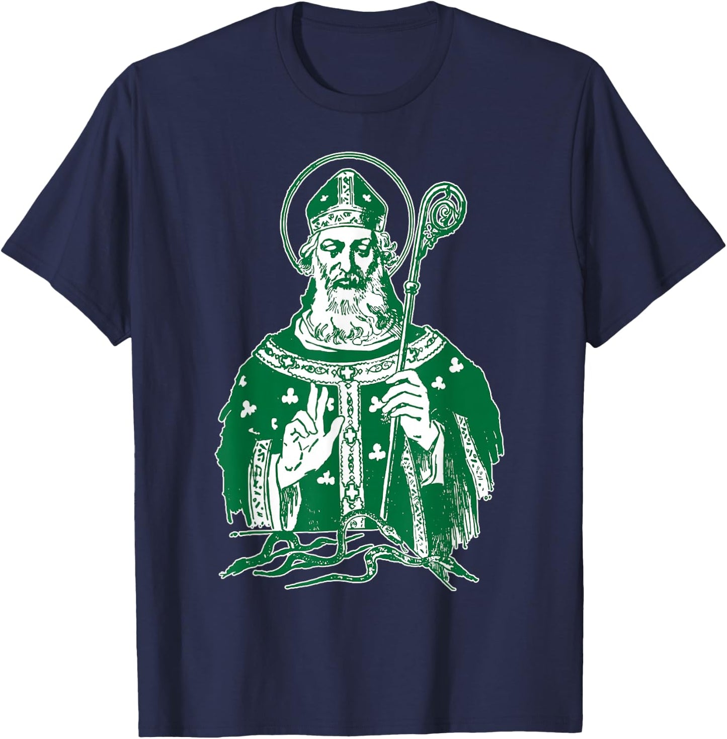 St Patrick Catholic Saint Patricks Day Ireland Irish T-Shirt - T-Shirt | Navy