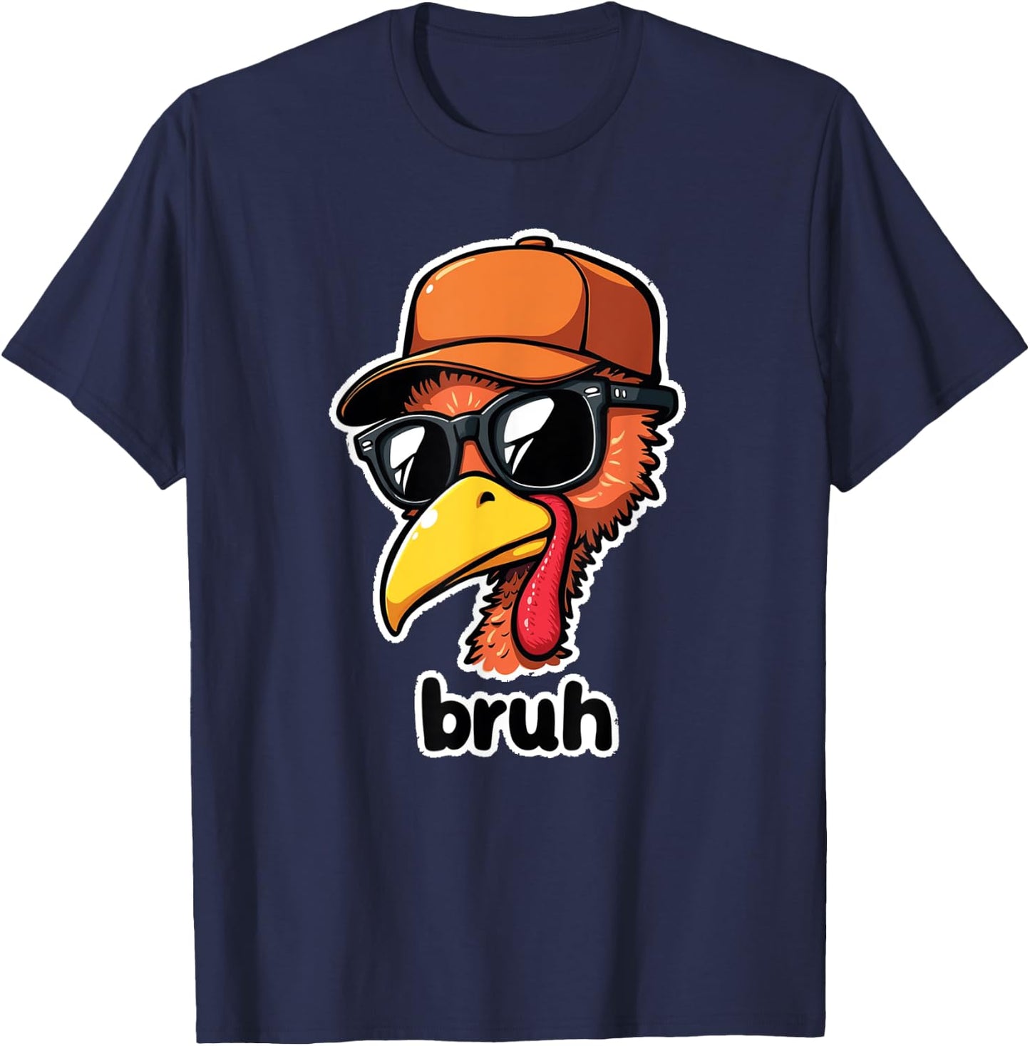 turkey face thanksgiving Bruh Boys Toddler youth man turkey T-Shirt - T-Shirt | Navy
