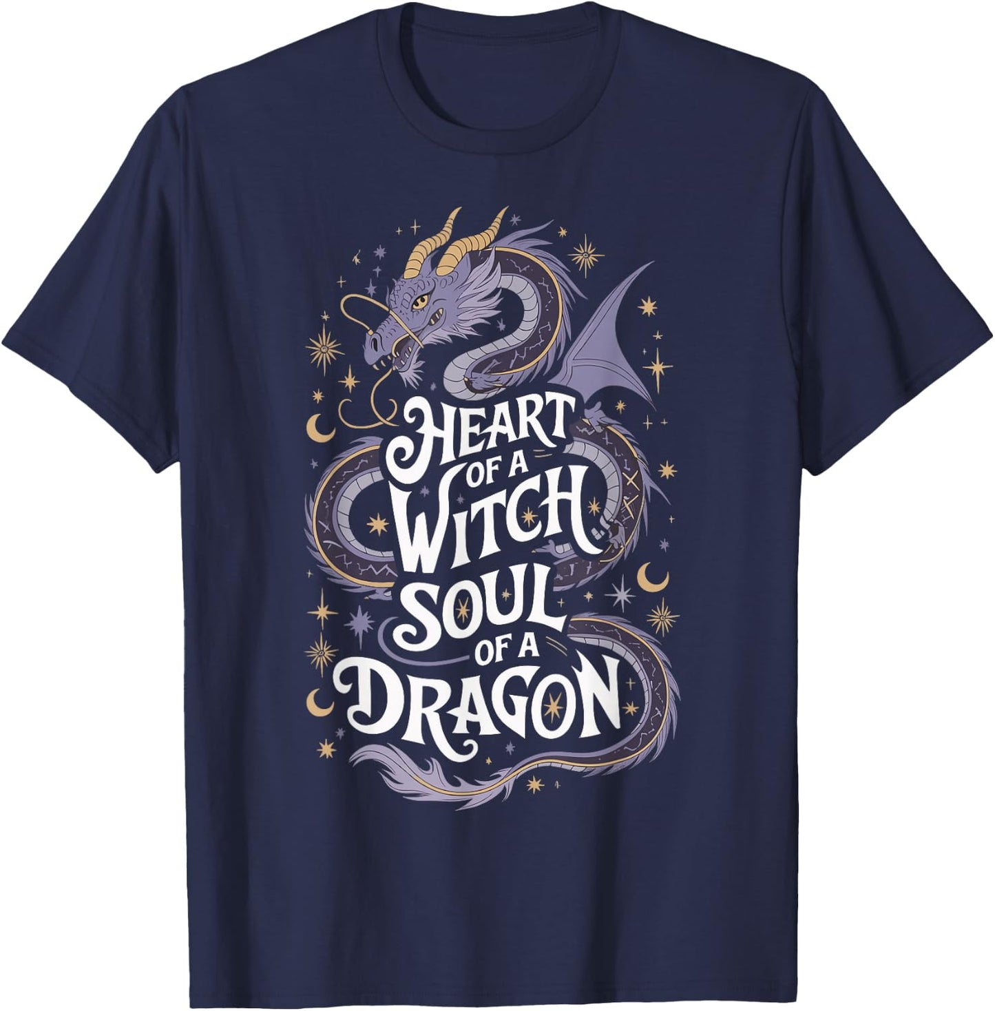 Heart Of A Witch Soul Of A Dragon T-Shirt - T-Shirt | Navy