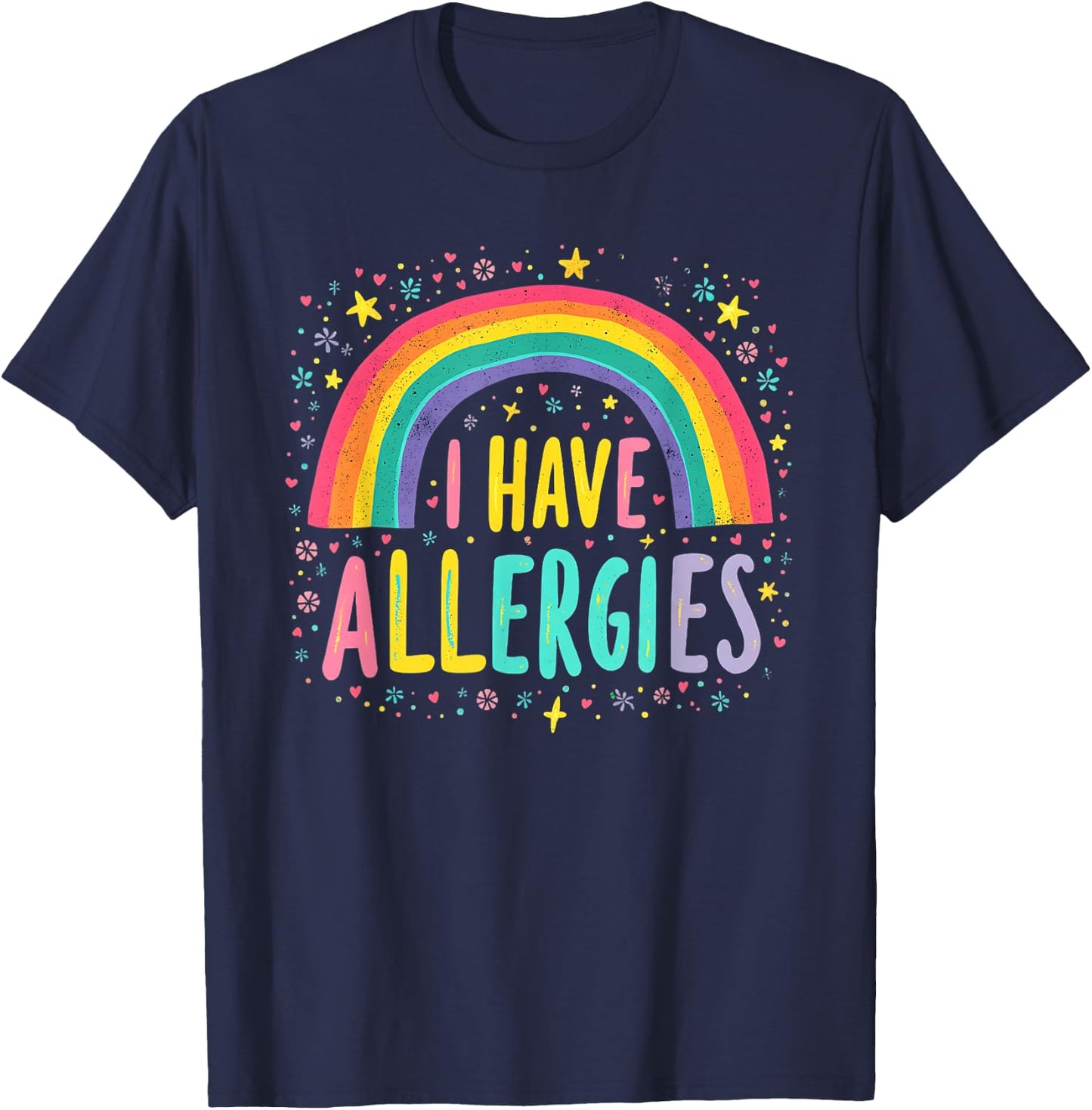 I Have Allergies Funny Retro Offensive Inappropriate Meme T-Shirt - T-Shirt | Navy