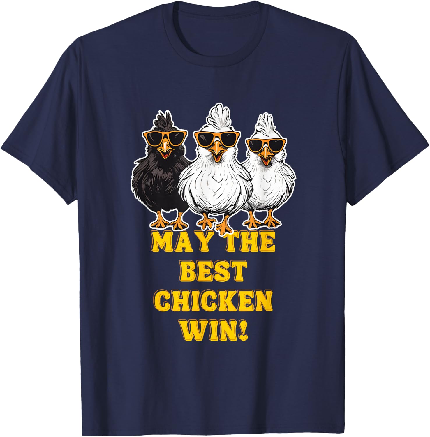 Chicken Races Chicken Running Team funny chicken Racing T-Shirt - T-Shirt | Navy