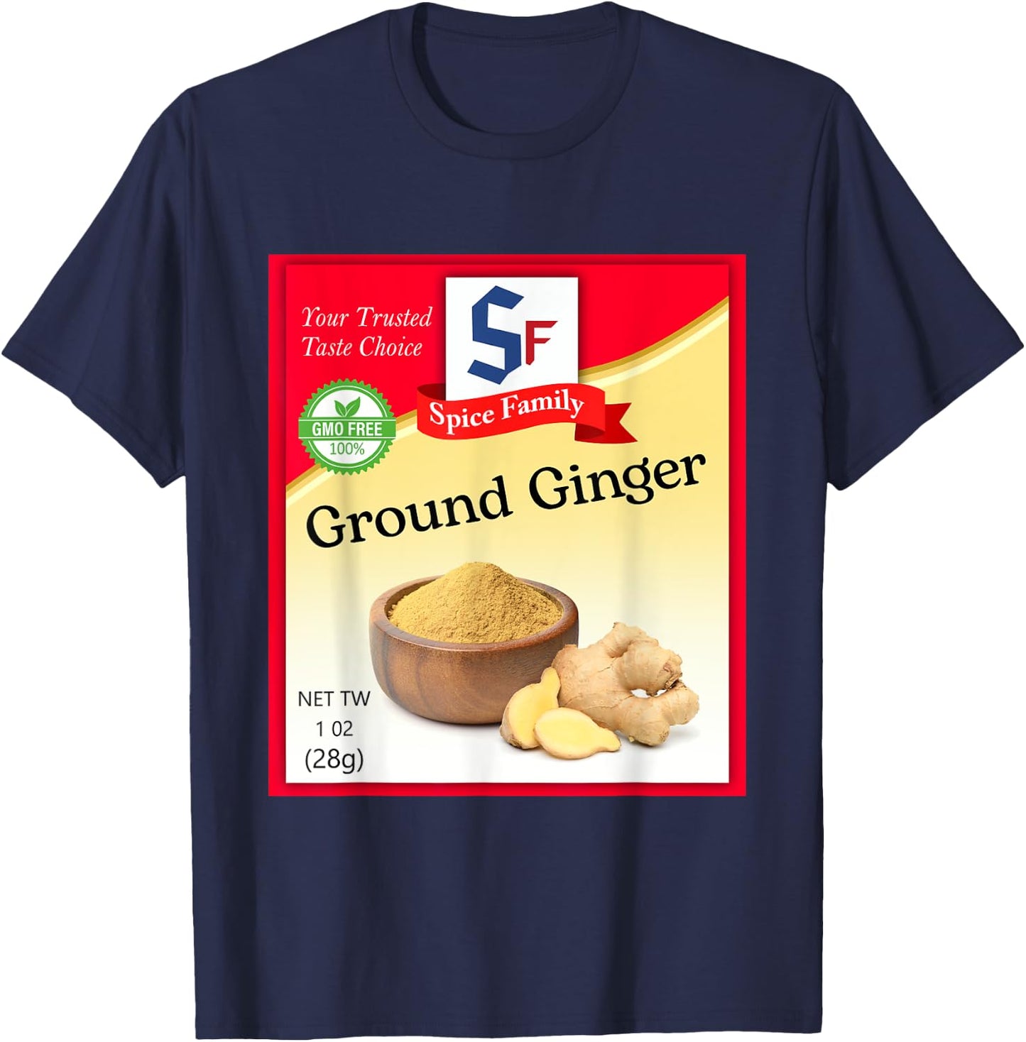 Ground Ginger Condiment Costume Holiday Spice Group Costumes T-Shirt - T-Shirt | Navy