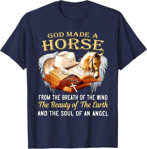 God made a horse from the breath of the wind T-Shirt - T-Shirt | Navy