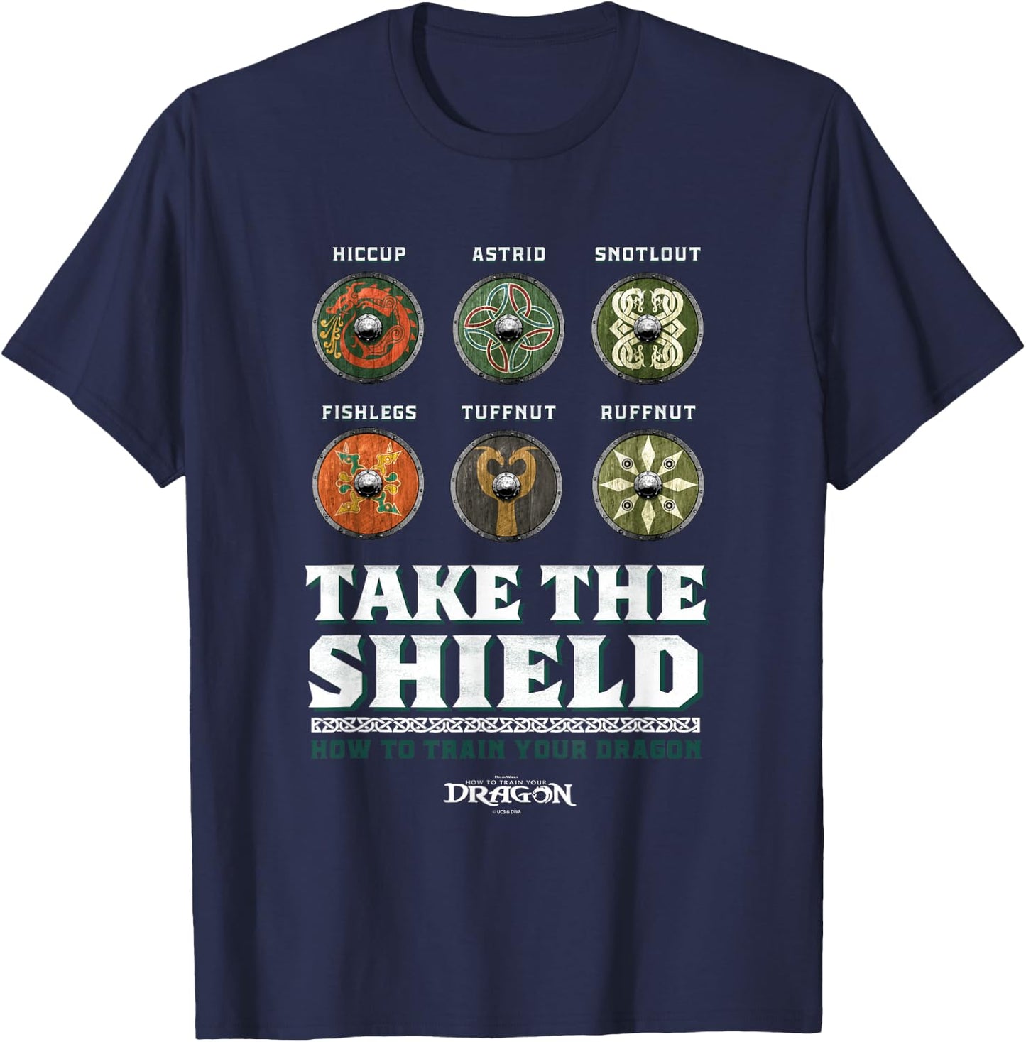 DreamWorks Dragons Take The Shield T-Shirt - T-Shirt | Navy