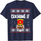Crushing It Nutcracker Ugly Christmas Xmas Men Women Kids T-Shirt - T-Shirt | Navy