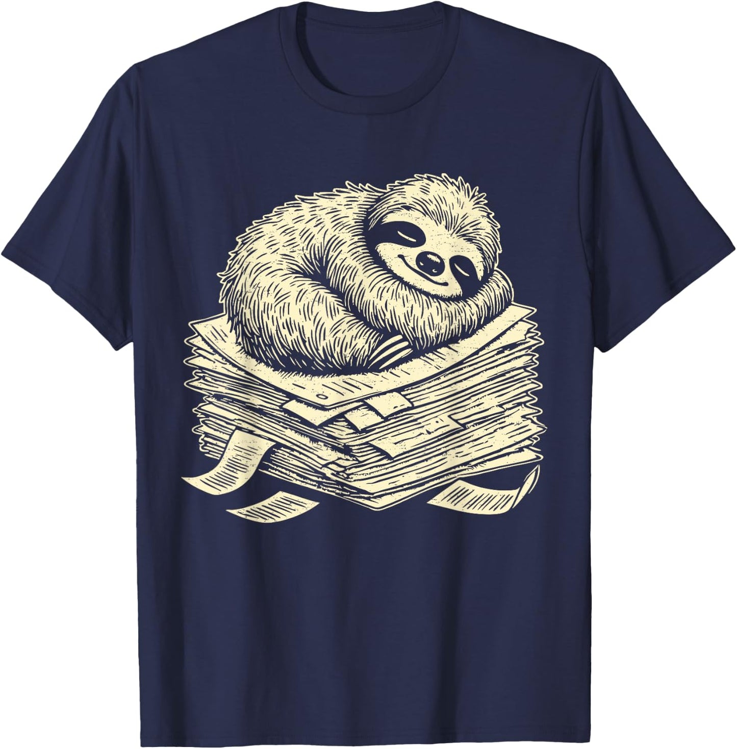 Papier humoristique paresseux pour enseignant, étudiant, amoureux des paresseux T-Shirt - T-Shirt | Navy