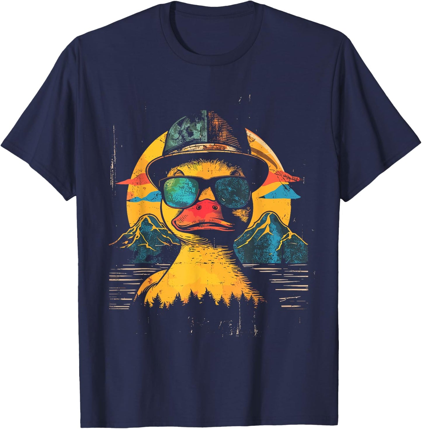 Rubber Duck Vintage Rubber Duckie Retro T-Shirt - T-Shirt | Navy