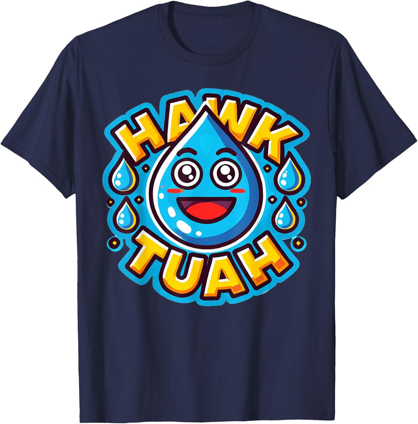 Hawk Tuah Meme Joke Women Huck Tua T-Shirt - T-Shirt | Navy