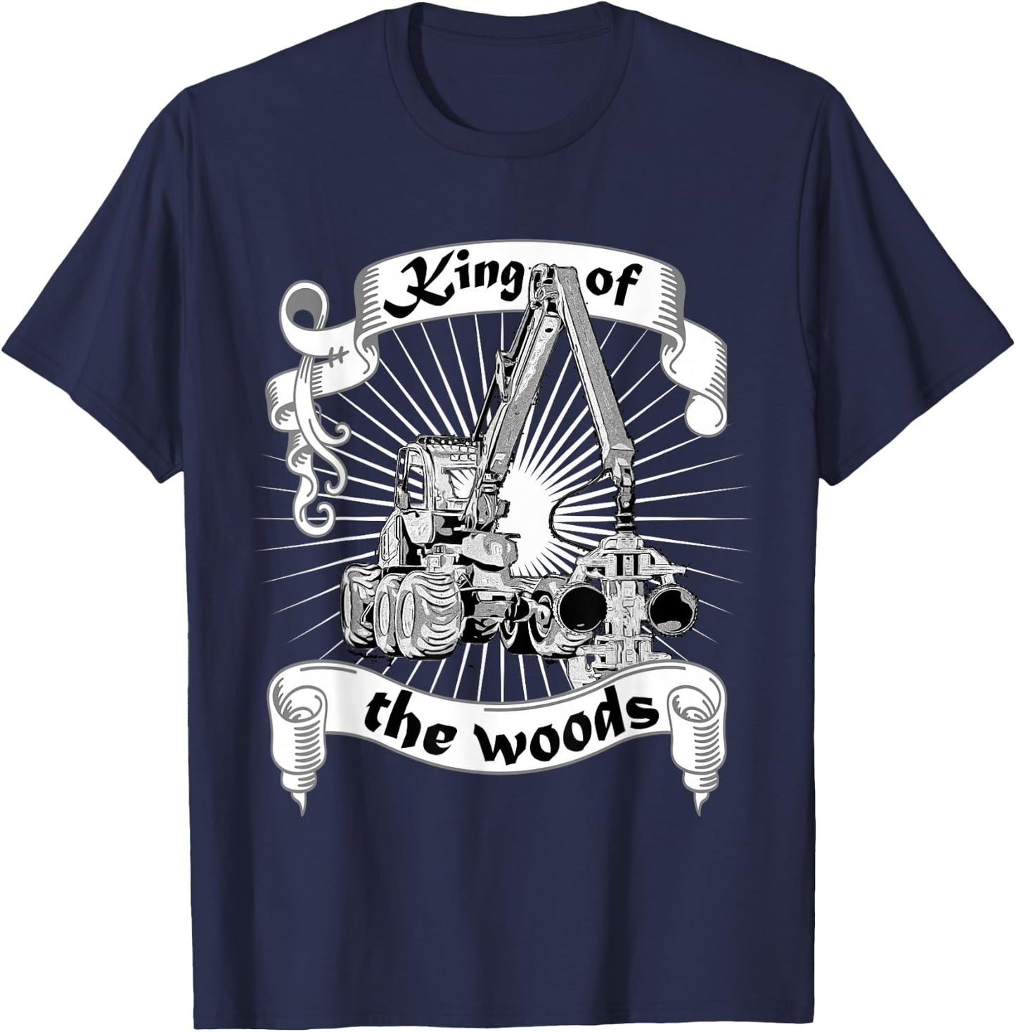 King of the Woods Förster Holzfäller Waldarbeiter Harvester , black T-Shirt - T-Shirt | Navy