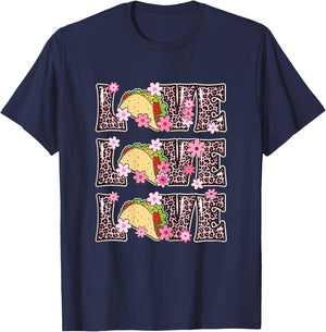 Love Tacos Women Taco Tuesday Outfit Kids Cute Taco Lover T-Shirt - T-Shirt | Navy