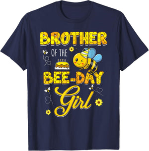 Brother Of The Bee-Day Girl Hive Birthday Party Matching T-Shirt - T-Shirt | Navy
