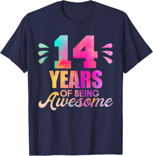 Birthday Shirt for 14 Year Old Girls, 14th Birthday Girl T-Shirt - T-Shirt | Navy