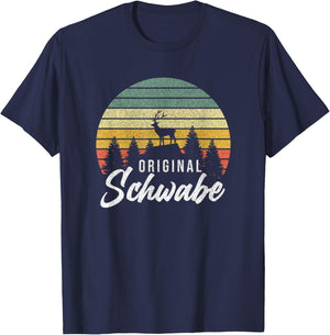 Hirsch Wald Original Schwabe Souvenir Urlaub Wandern T-Shirt - T-Shirt | Navy
