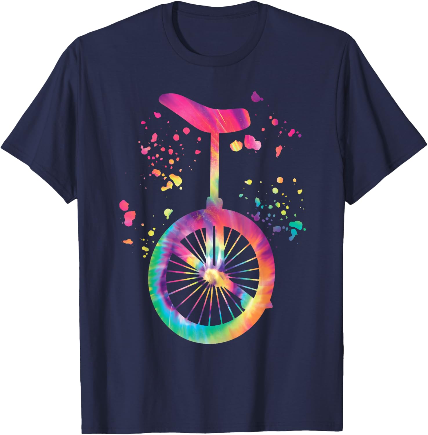 Unicyclist Unicycle Unicycle Colorsplash Unicycle , black T-Shirt - T-Shirt | Navy