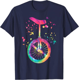 Unicyclist Unicycle Unicycle Colorsplash Unicycle , black T-Shirt - T-Shirt | Navy