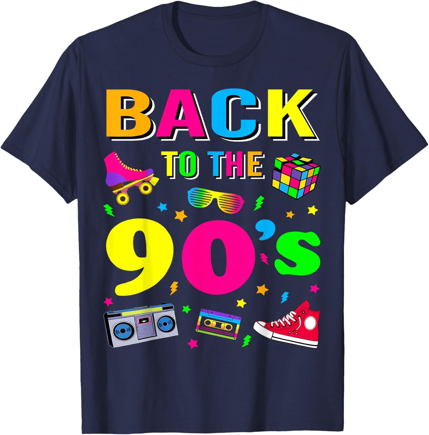 90s Retro Motto I Love 90's T-Shirt - T-Shirt | Navy