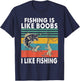 Fishing Is Like Boobs I Like Fishing Fisherman T-Shirt - T-Shirt | Navy