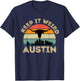 Vintage Austin, Texas Keep It Weird Longhorn Sunset Gift T-Shirt - T-Shirt | Navy