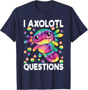 I Axolotl Questions Funny Axolotl Lover Boys Girls Kids T-Shirt - T-Shirt | Navy