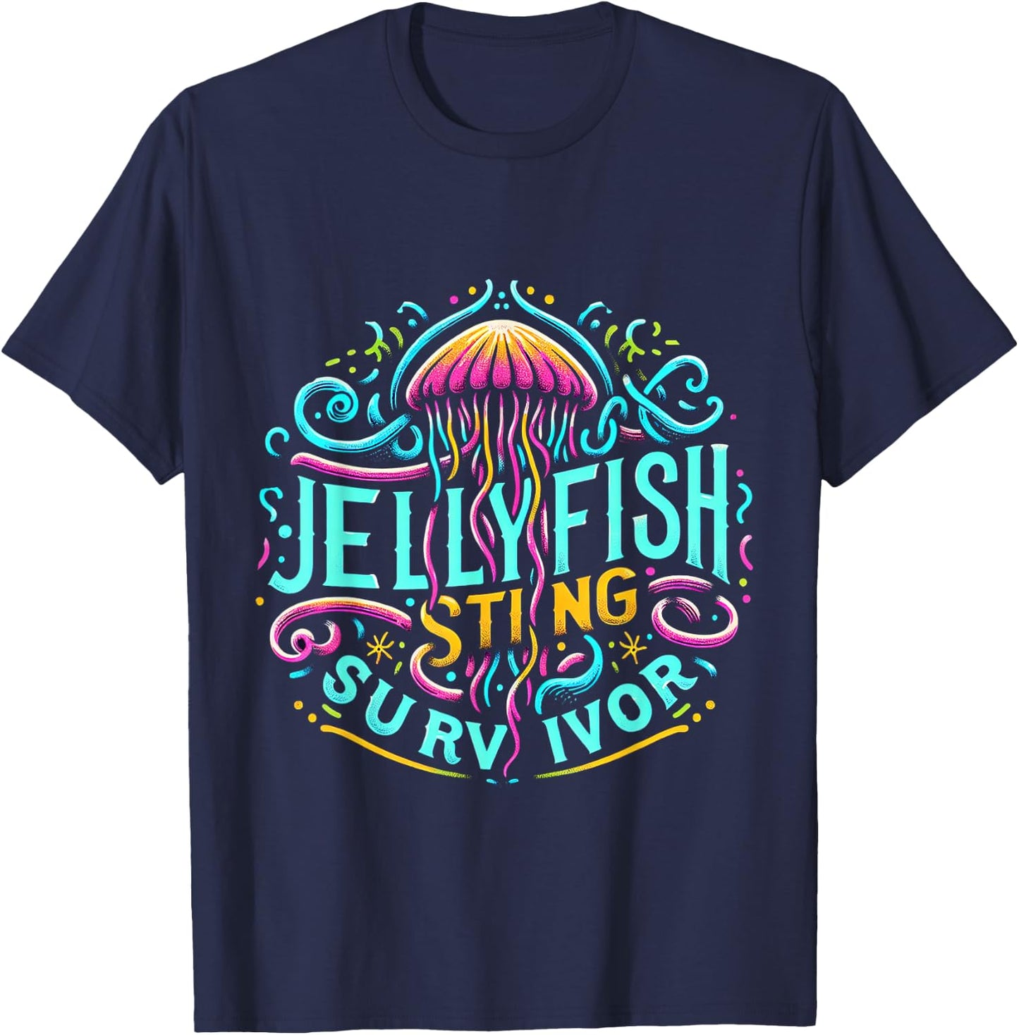 Jellyfish Sting Survivor T-Shirt - T-Shirt | Navy