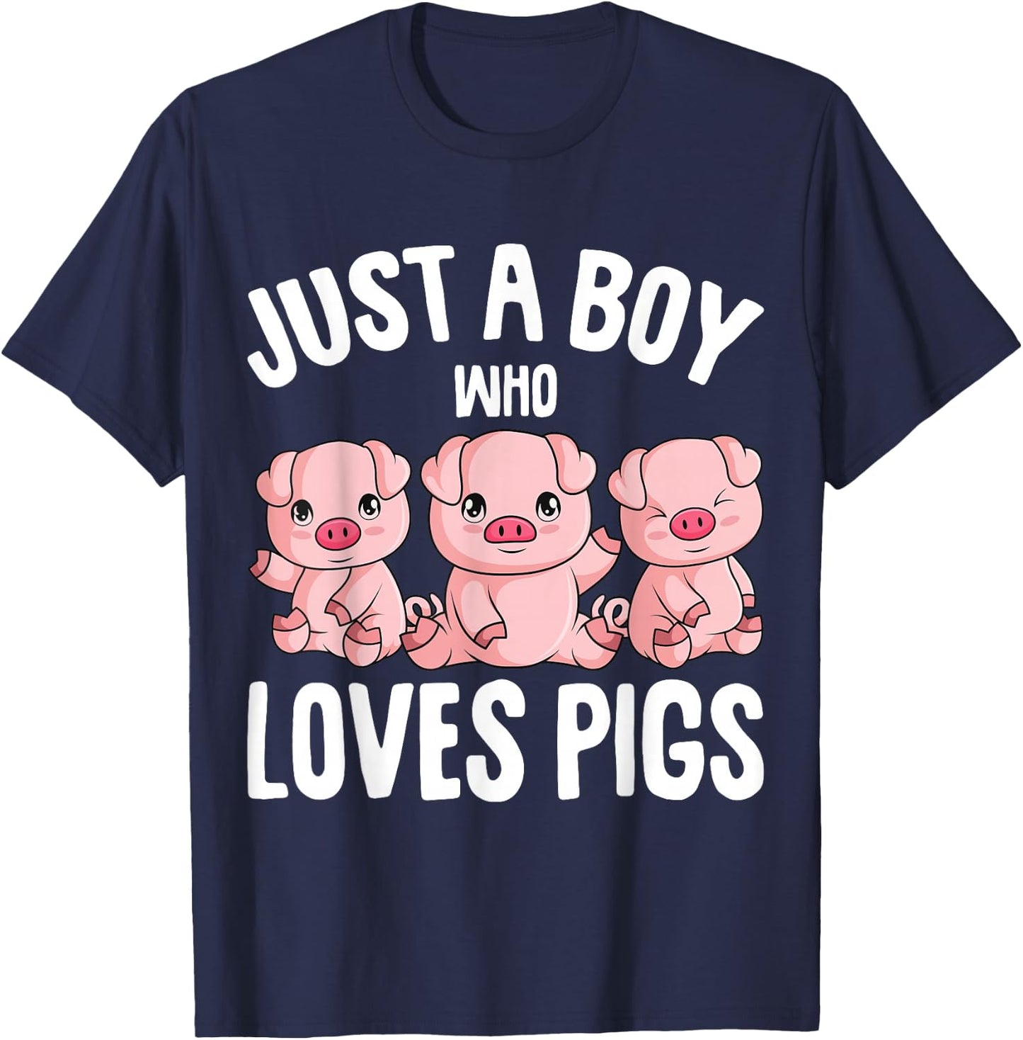 Just A Boy Who Loves Pigs Kids Boys T-Shirt - T-Shirt | Navy